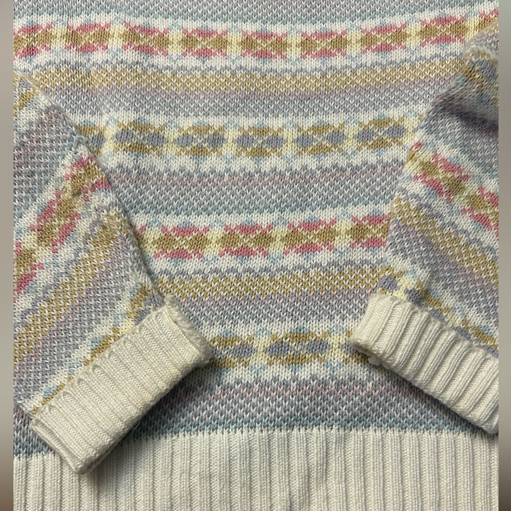 Fair Isle Style Hand Loom Scotland Woman’s Cozy Sweater Size Small Vintage EUC - Picture 11 of 11
